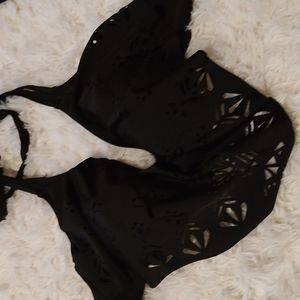 Eye lit bikini top black never worn with tie neck,and around back,triple string
